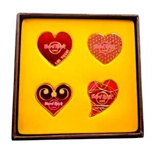 Hard Rock Cafe Valentine Hearts Pin Set Las Vegas 2009 Boxed
